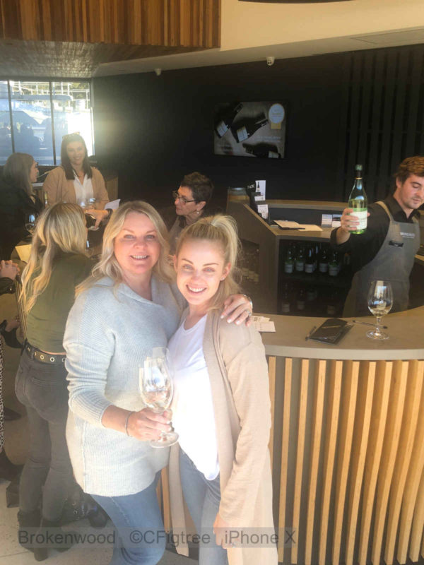 Mother and Daughter enjoying wine tasting at Brokenwood