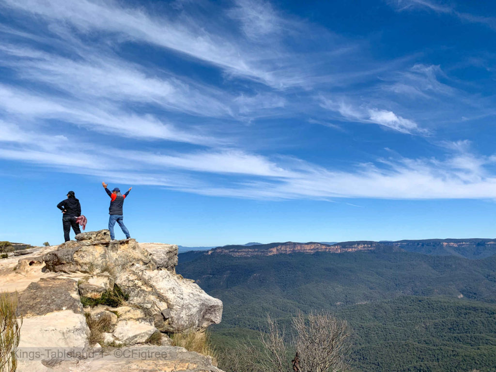 View of the Jamison Valley from Lincoln Rock with guests