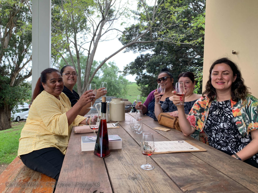 Private Tour group of ladies enjoying wine tasting at Carrilion Wines