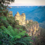 Three Sisters with Ferns in the foreground